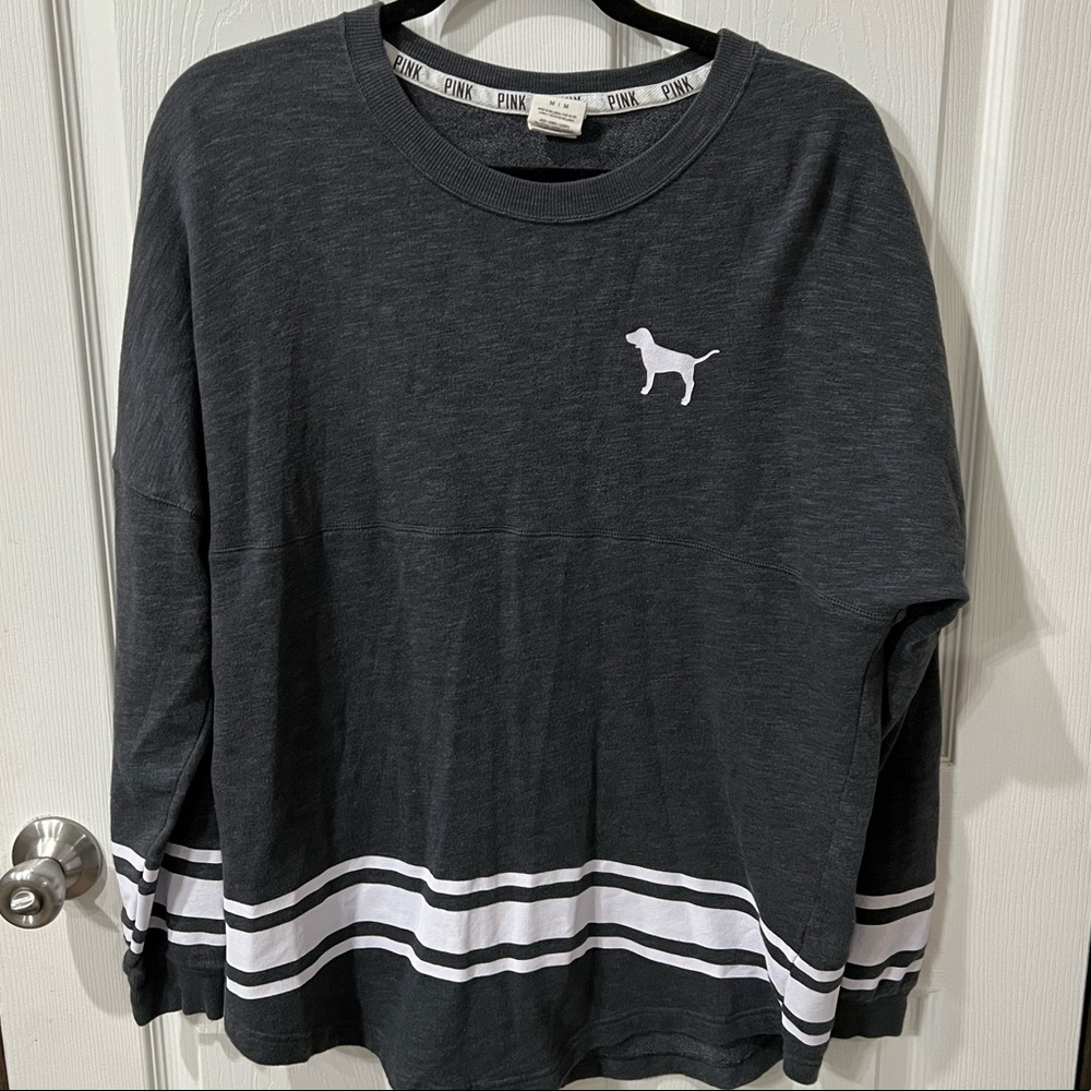 VS PINK Victoria's Secret long sleeve love tee top shirt M medium crew neck